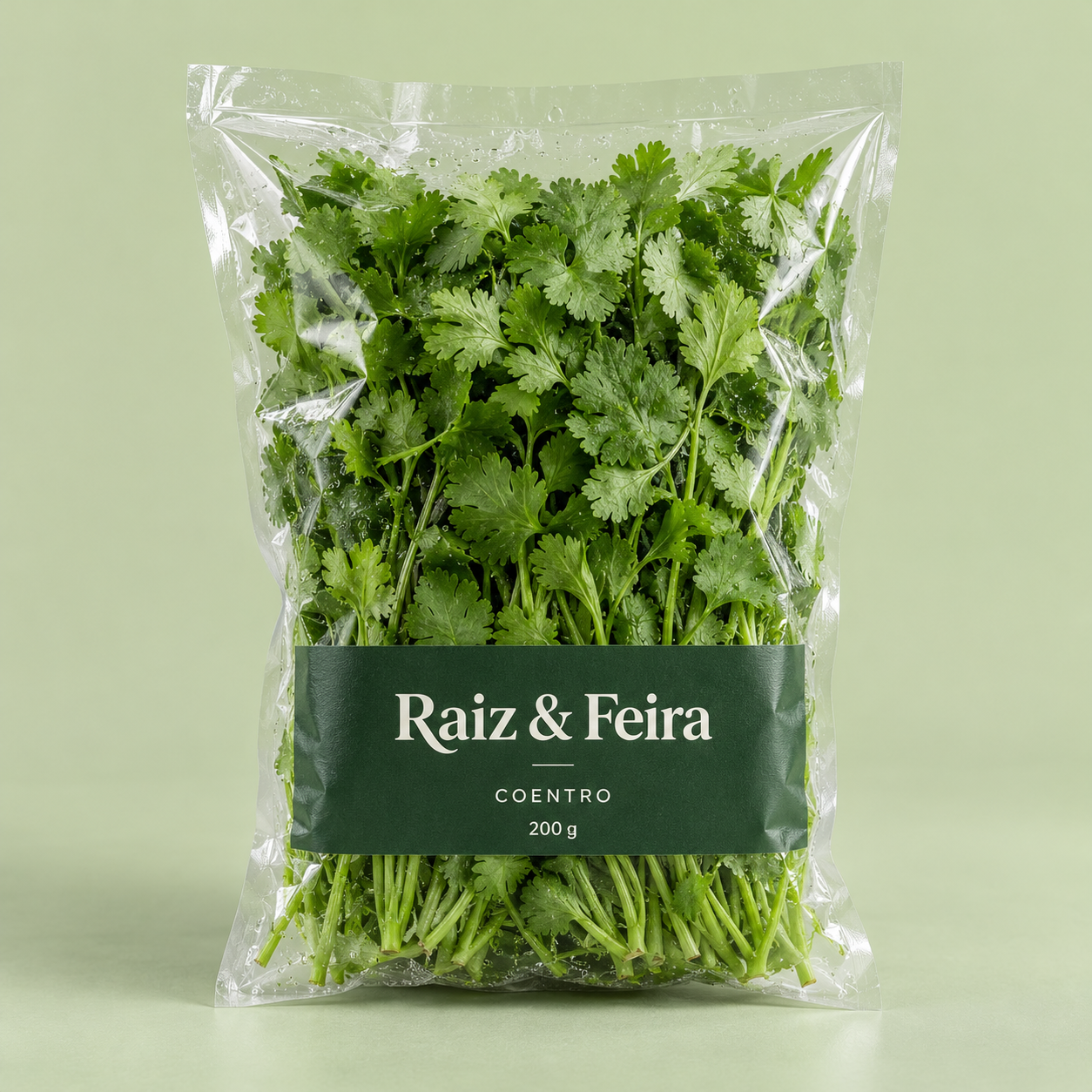 Embalagem ilustrativa Raiz & Feira de coentro a vácuo, 200 g