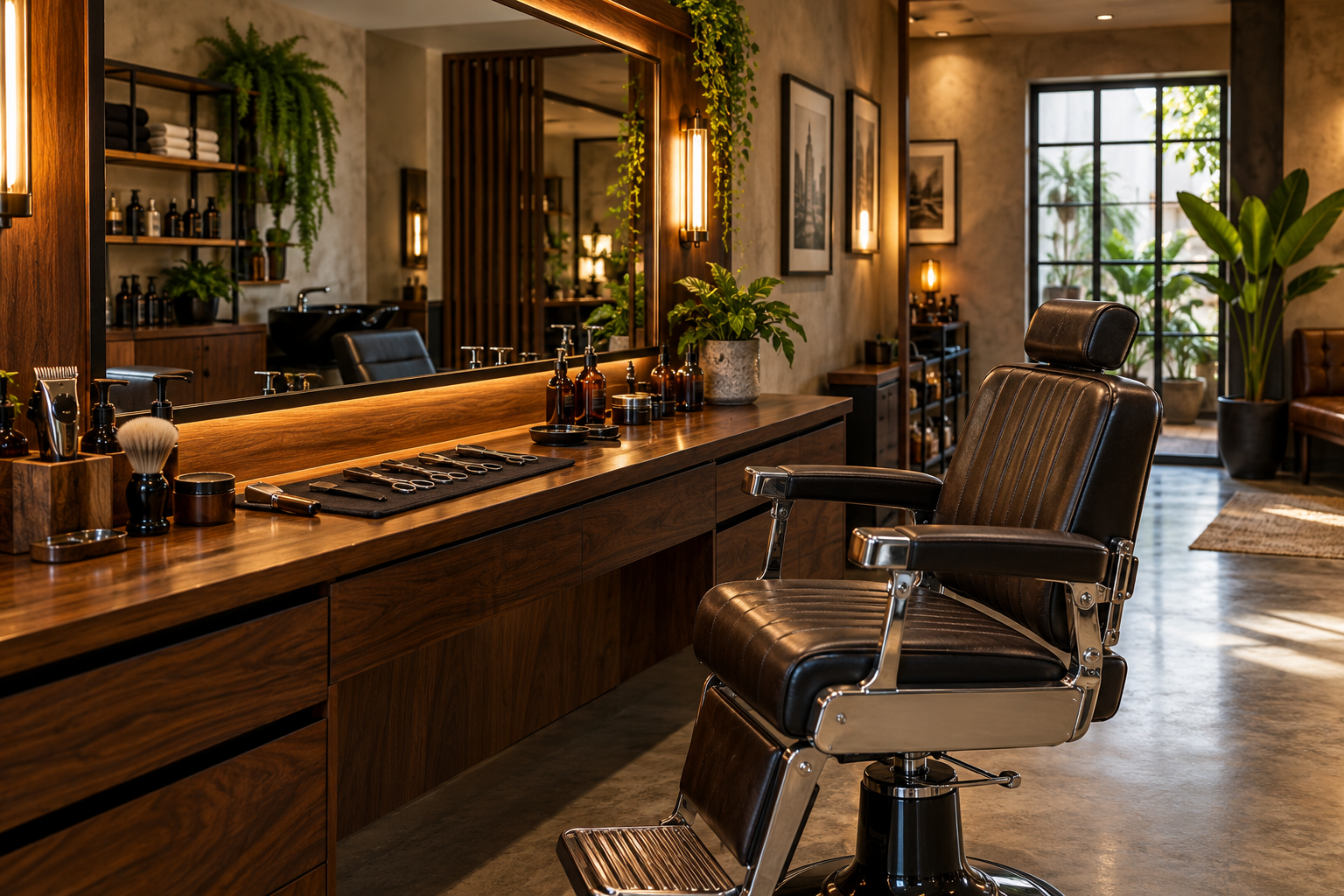 Ambiente ilustrativo de uma barbearia
