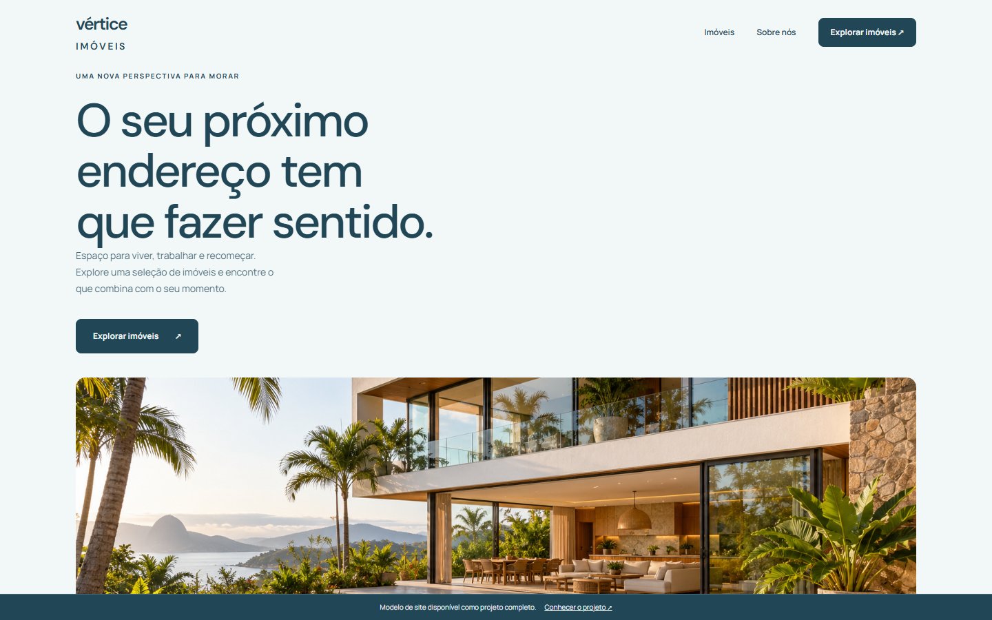 Prévia do projeto Vértice Imóveis