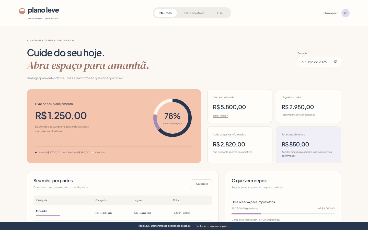 Prévia do projeto Plano Leve